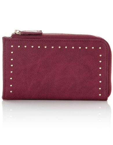 Accessorize Womens Sienna Stud Double Zip Around Wallet