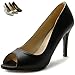 Ollio Women's Shoe Open Toe High Heel Basic Pump