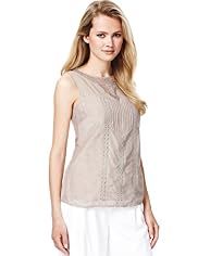 Autograph Cotton Rich Lace Top with Silk