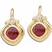 14K Yellow Gold Icy Red Garnet and Diamond Fashion Earrings