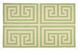 Trina Turk 3 by 5-Feet Hook Rug, Greek Key, Green