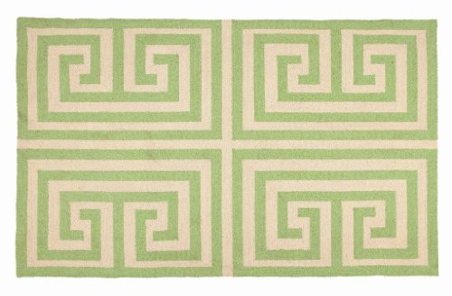 Trina Turk 3 by 5-Feet Hook Rug, Greek Key, Green