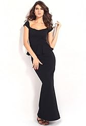 Sexy Polyester/Spandex Peplum Stretchy Evening Dress/Maxi Dress 