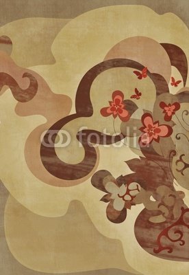 Wallmonkeys Peel and Stick Wall Decals - Earthy Floral Art - 48