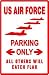 US AIR FORCE PARKING plane pilot fly NEW sign