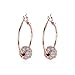 Naivo 18K Gold Plated Crystal Ball Pave Hoop Earrings, 3 Colors (Rose Gold)
