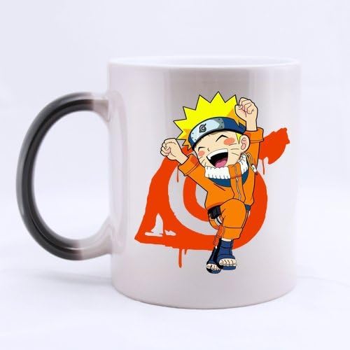 Japan Anime Cartoon Naruto Uzumaki Ninjia Logo Custom Morphing Coffee Mug Tea Cup 11 OZ Office Home Cup (Printed on two sides)