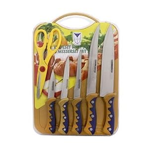 6pc KGB Knife Set Chef Carving Boning Kitchen Scissors by 