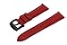 Carbon Fiber Grain Padded Italian Calfskin Leather Watch Band With Brushed Black Buckle