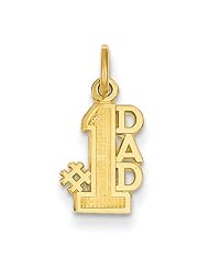 14k Yellow Gold #1 Dad Pendant. Metal Wt- 0.64g