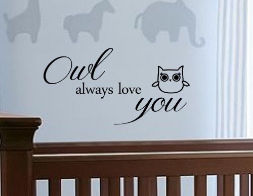 Newsee Decals Owl always love you Vinyl wall art Inspirational quotes and saying home decor decal sticker