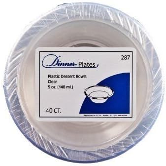 5oz Clear Lightweight Plastic Dessert Bowls 40 Pcs Home/party Disposables Great