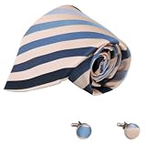 Y & G Herren gestreifte Krawatte - blau A1043
