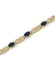 14kt Yellow Gold Oval Blue Sapphire Bracelet.