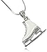 Cute 3D Ice Skate Figure Skater Pendant Necklace Jewelry Gift for Girls Teens Women, Birthday, Christmas