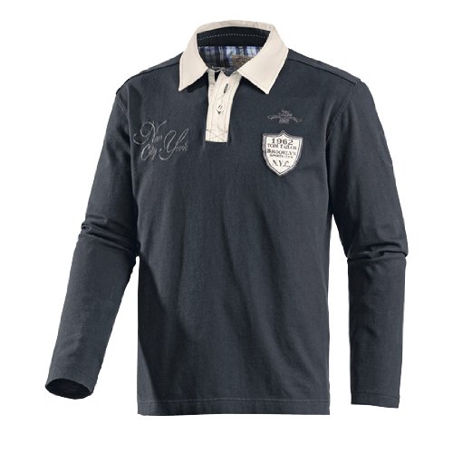 TOM TAILOR Poloshirt langarm Männer, navy
