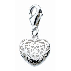 Dew Sterling Silver Filigree Heart Charm 78047HP003