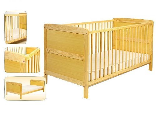 Cot Bed CASPER NATUR 70 x 140 cm easily Converts into a Junior Bed