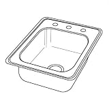 Dayton 17 x 19 Stainless Steel Top Mount Kitchen Sink