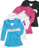 Tempted Girls Sequins Stripe Tie Back V-Neck
