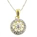 Yellow Gold Flower Vermeil Diamond Accent Pendant