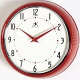 Retro Metal Wall Clock - Red