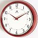 Retro Metal Wall Clock - Red