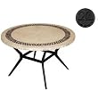 Windham Castings Metro Classic Dining Table With 48 Inch Round Mosaic Table, Black