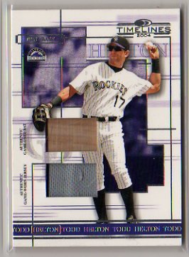 Buy 2004 Donruss Timelines Todd Helton Game Used Jersey and Game Used Bat Baseball Card Only 125 Made by Donruss
