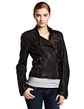 Kenneth Cole Women's Motorcycle Jacket, Rich Black, Small