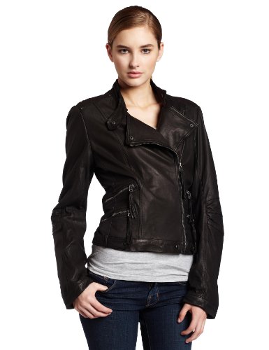 Kenneth Cole Women's Motorcycle Jacket - Rich Black - Small product image