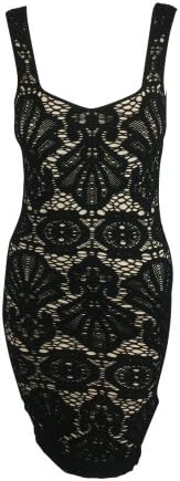 Intimately Free People Womens Black Lace Overlay Sleeveless Dress M L