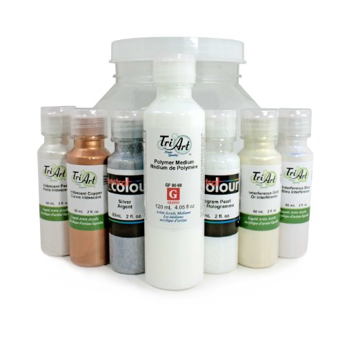 Tri-Art Professional-FQ Liquid Acrylic Bling Paint Set, 6 by 60ml