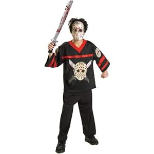 Friday the 13th Jason Hockey Jersey with Mask Child Halloween Costume Kit (Large) by 