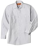 CornerStone - Long Sleeve Striped Industrial Work Shirt Grey/White-2XLR