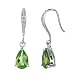 2.50 CT Peridot and Diamond Dangle Earrings In Sterling Silver