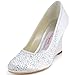 Elegantpark EP2003 Women's Closed Toe High Heels Pumps Satin Rhinestones Wedding Bridal Wedges Shoes