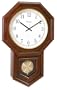 River City Clocks 801-403C 21-Inch Radio-controlled Schoolhouse Clock with Swinging Pendulum and Cherry Finish