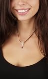 Leather Corded 16 Recycled Glass Bead and Silver Necklace