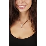 Leather Corded 16" Recycled Glass Bead and Silver Necklace