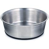 ProSelect Stainless Steel Dog Bowl with Rubber Base, 6-1/2-Inch, 30-Ounce