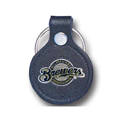 MILWAUKEE BREWERS OFFICIAL LOGO LEATHER KEYCHAIN