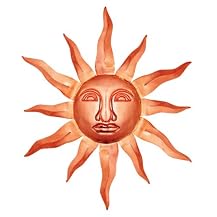 Sun Face Wall Sculpture- Polished Finish(36")