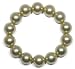 14mm Dyed Champagne Mother of Pearl Beaded Stretch Bracelet, 7