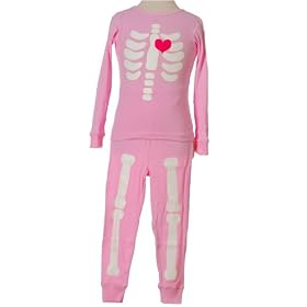 Saramax Infant Toddler Girls Pink Halloween Skeleton Sleepwear 12M-4T