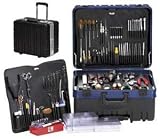Techni-Tool Tool Kit, Elec Srv Deluxe, Roto, Wheeled, Blk/Slv