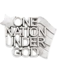One Nation Under God Lapel Pin 14K Yellow Gold 14.00X19.00 mm