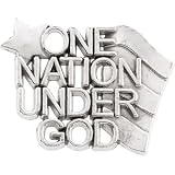 CleverEve's Sterling Silver 14.00X19.00 mm One Nation Under God Lapel Pin