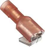 Morris Products 12032 Piggy Back Disconnect, Double Crimp, Nylon Fully Insulated, Red, 22-16 Wire Size, 0.032"X0.250" NEMA Tab  (Pack of 100)