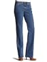 Aura from the Women's at Wrangler Regular Rise Stonewash Stretch Denim with Embroidered Pocket, Mid-Stone, 12 Average